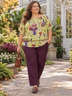 Anthropologie Maeve Garden Silk Blouse 24W Yellow Bird Floral Boho Artsy